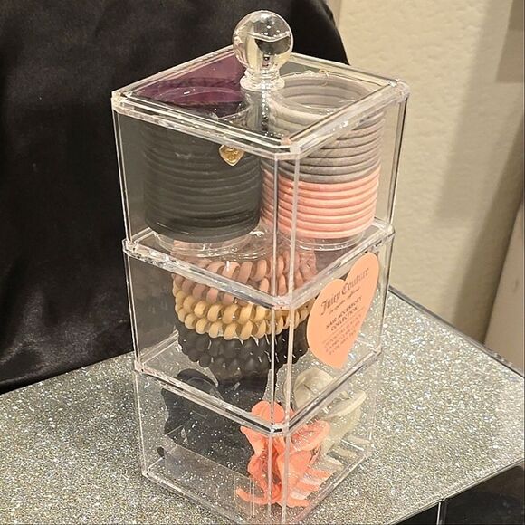Juicy Couture Hair Accressory Collection w/Stackable Storage Container - Picture 3 of 11